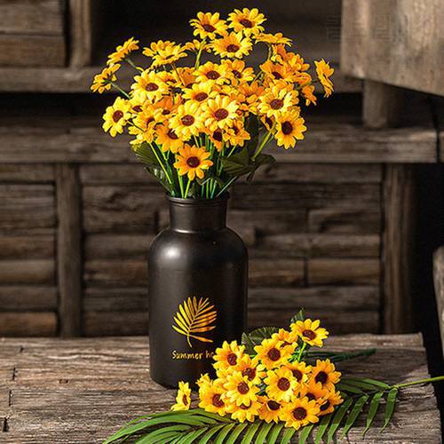 20Heads Simulation Sunflower Single Bundle Beam Bouquet Artificial Flower For Room Home Decor Wedding Photography Decoration