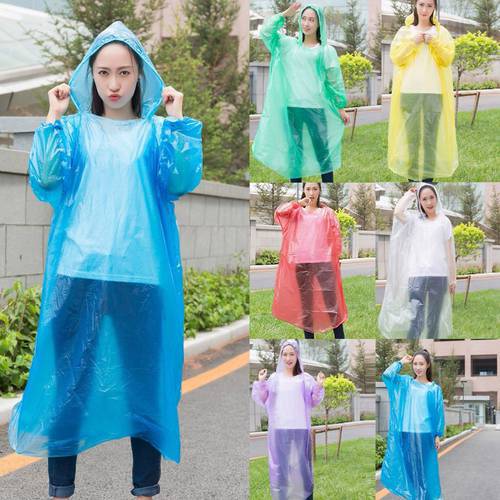 Disposable Adult Raincoat Emergency Protection Poncho Rain Coat Hood Poncho Hooded Outdoor Hiking Cover Raincoats Dropshipping