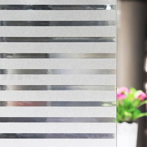 Window Sticker Striped Window Decal Non-Adhesive Privacy Film, Vinyl Glass Film Window Tint for Home Kitchen and Office