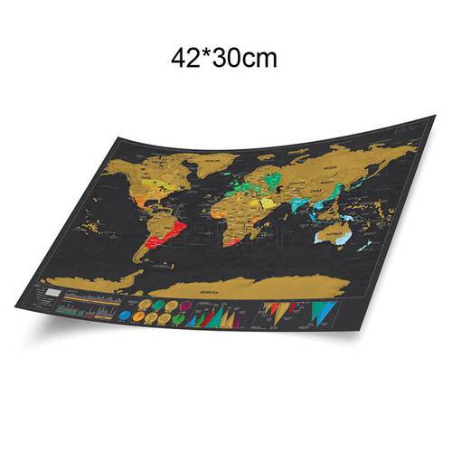 Scratch Off Map of The World Travel Map Poster Easy Scratching Gold Foil Reveals Appreciated By Any Travel Enthusiast