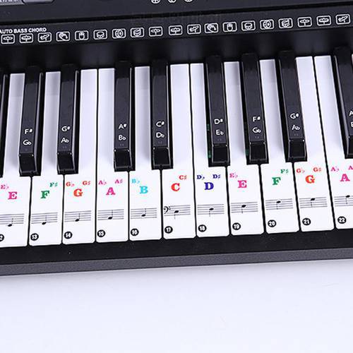 For 49/61/76/88 Key Transparent Detachable Music Decal Notes Piano Keyboard Stickers Electronic Piano Piano Spectrum Sticker