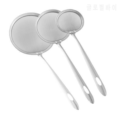 Kitchen Filter Scoop Stainless Steel Fat Skimmer Spoon Fine Mesh Strainer Food Strainer With Handle Kitchen Oil Skimmer Strainer