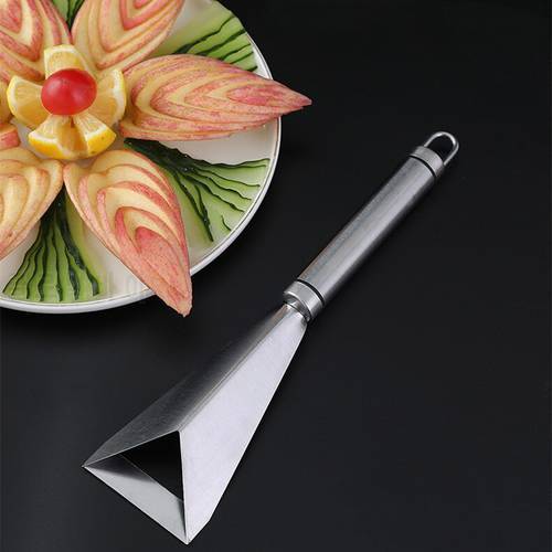 Stainless Steel Triangle Fruit Carving Knife Fruit Platter Artifact Triangle Vegetable Knife Non-slip Carving Blade Kitchen Tool
