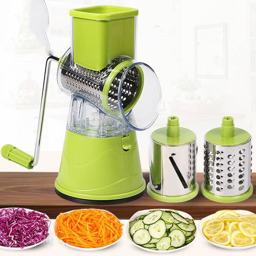 2021 New Home Kichen Multi-function Drum Cutter Manual Stainless Steel Grating Slicer Hand Wiping Potato Shreds Kitchen Tools