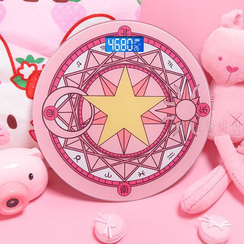 Cute Pink Magic Array Bathroom Scale LCD Display Electronic Digital Scale Body Weighing Scale Smart Body Fat Balance Floor Scale