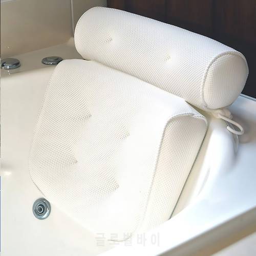 Breathable 3D Mesh Spa Bath Pillow with Suction Cups Neck and Back Support Spa Pillow for Home Hot Tub Bathroom pillow