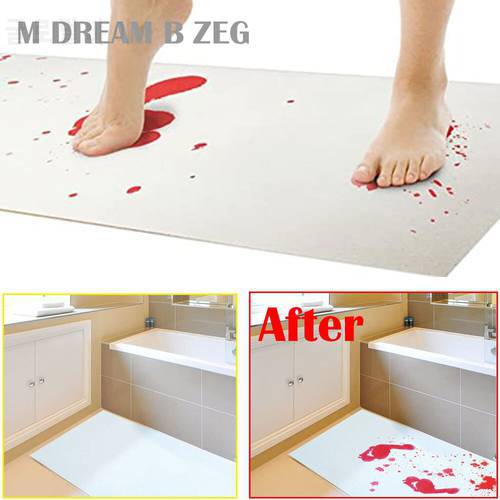 40cm x 70cm Halloween Floor Mat Bathroom Mat Turns Red When Water Splashing