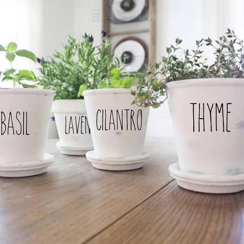 12Pcs Herb Potted Plant Labels Sticker Decal Basil Label Oregano Gardening Green Thumb Farmhouse Decals Stickers Vinyl Decor