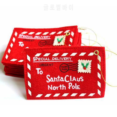 1~15pcs Letter Candy Bag To Santa Claus Felt Envelope Embroidery Christmas Decoration for Home Tree Ornament Gifts Natal Navidad