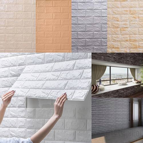 Dozzlor 3D Brick Wall Stickers Living Waterproof Foam Room Bedroom DIY Adhesive Wallpaper Art home Wall Decals Decor