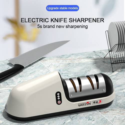Professional Electric Knife Sharpener USB Charging Household Sharpener 2 Grinding Level 3-speed Kitchen Knife Blade Sharpener