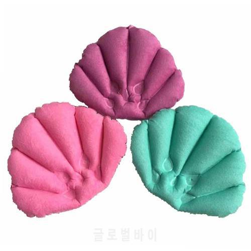 Bath Pillow With Suction Cups Iatable Terry Cloth Fanshaped Neck Support Pillow Soft Spa Neck Bathtub Cushion exceptional