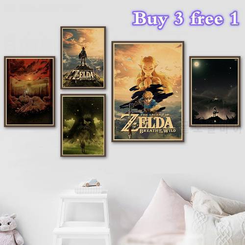 Classic game collection poster Zelda legend retro poster hight quality Kraft Paper Decorative paintings Wall Sticker