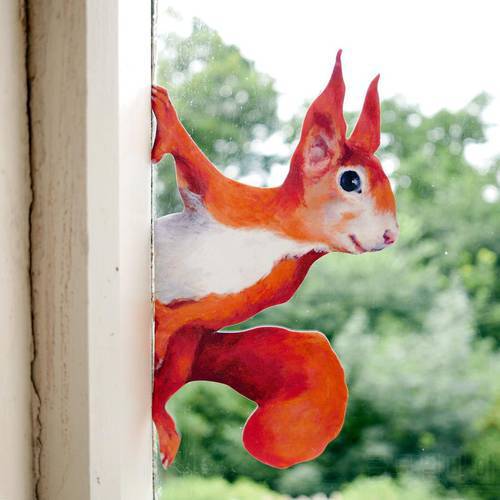 1/3/5PCS Window Stickers Peeping Squirrel Wall Decal Cute Animal Pattern Woodland Sticker For Walls Living Room Home Decoration