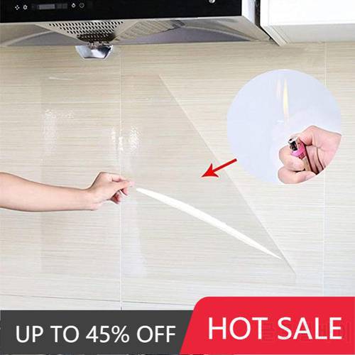1/3/5/10M Kitchen Transparent High Temperature and Oil Proof Wall Sticker Self Adhesive Film Covering Removable Protective Film