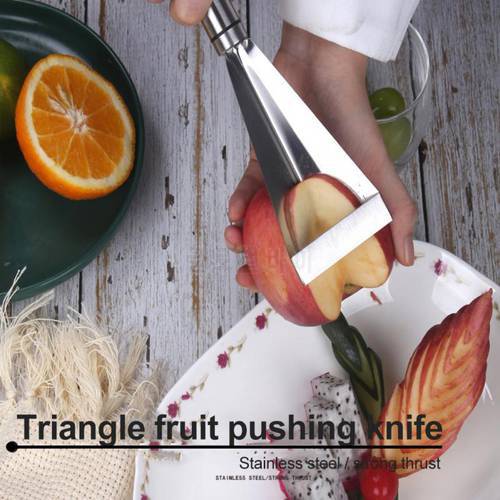 Fruit Carving Knife Stainlesssteel Triangle Apple Pushing Knife Chef Fruit Platter Artifact Food Carving Mold Carving Push Knife