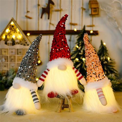 Merry Christmas Faceless Doll Gnome Elf Santa Claus Ornaments Xmas Decor for Home Navidad Happy New Year 2022 Gift Noel 2021