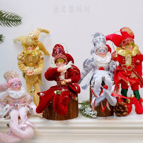 Elf Boy Dolls Toy with Mask Christmas Tree Pendant Ornaments Elf Hanging Decoration Navidad Natal New Year Gifts