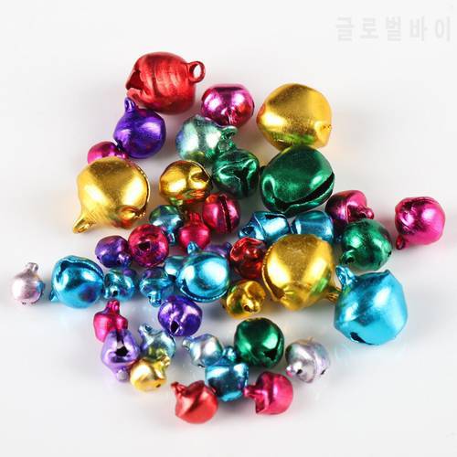 30pcs 6/8/10/12/14mm Multicolor Bell Christmas Jingle Bells Loose Beads DIY Handmade Crafts Christmas Tree Party Accessories
