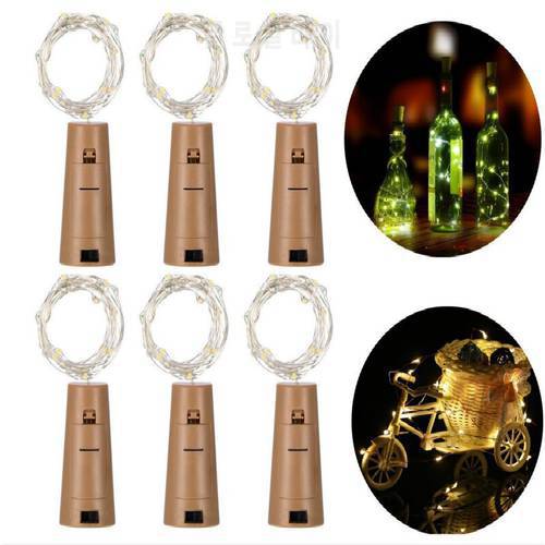 10-30 LEDs Garland Copper Wire Corker String Fairy Night Lights Glass Bottle New Year/Christmas Tree Decorations Kerst Navidad