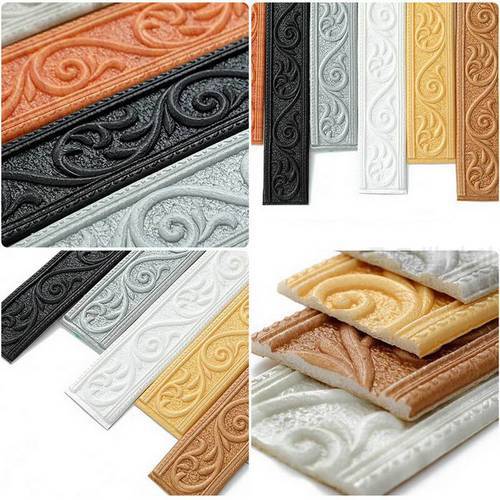 230cm 3D Pattern Sticker Wall Trim Line Skirting Border Decor Self Adhesive Household Waterproof Removable Wall Border Stickers