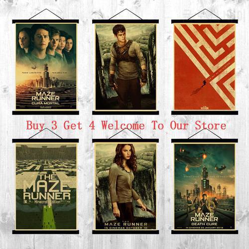 The Maze Runner Movie Poster Vintage poster retro poster Painting Home Room Decor Kraft paper Wall stickers