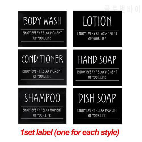 Soap Bottle Label Sticker Set Bathroom Shampoo Lotion Dispenser Labels Waterproof Self-adhesive Identification Sticker
