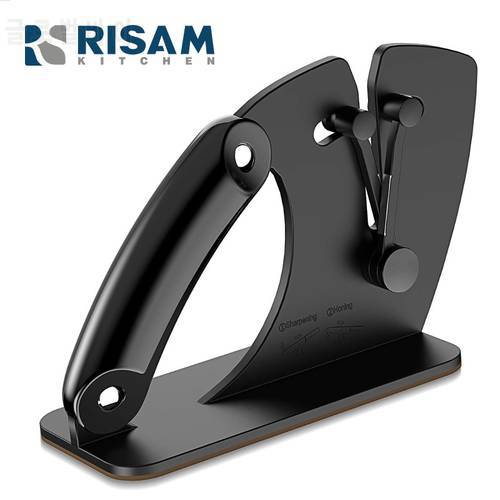 RISAMSHA 2021 New Kitchen Knife Sharpener Professional Knives sharpener Edge Auto-adjust Blade Easy To Use Quick Sharpening tool