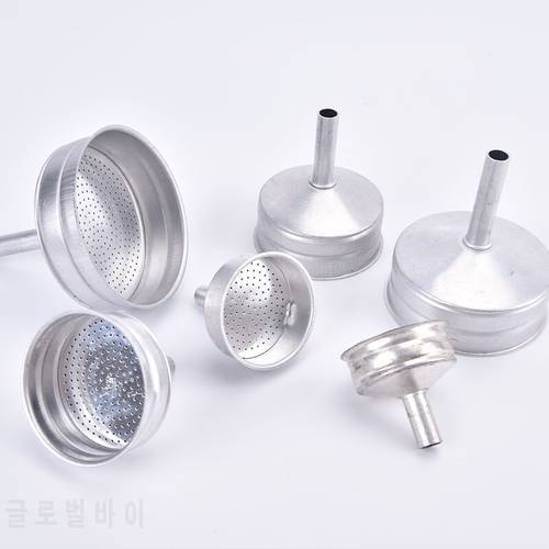 Aluminum Filter Moka Pot Replacement Funnel Kitchen Food Funnel With Removal Strainer For Transferring Coffee Oil Making Jam