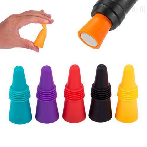 Silicone Wine Bottle Stopper Set Leak Proof Beer Champagne Cap Closer Whisky Accessories Wine Cork Plugs Lids Kitchen Bars Tools