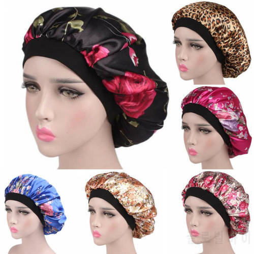 Silk Satin Night Sleep Cap Shower Caps Hair Care Beauty Bonnet Hat Head Cover Elastic Band