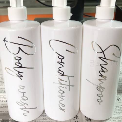 Personalized 500ml Soap bottle stickers bathroom shower gel refillable bottles vinyl decals Shampoo Conditioner Body Wash Label