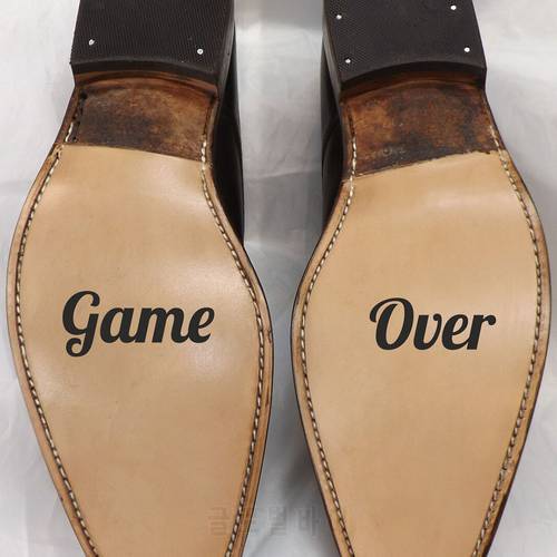 Game Over Wedding Groom Shoe Stickers Vinyl Decal Removable Bridal Groom gift Wedding Shoe Decals Wedding Decor Sticker A217