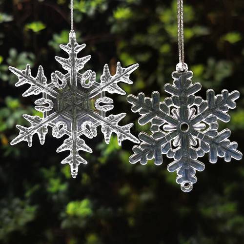 Christmas Snowflake Xmas Tree Hanging Ornaments Transparent Acrylic Frozen Party Ornaments for Christmas Crafts New Year Decor