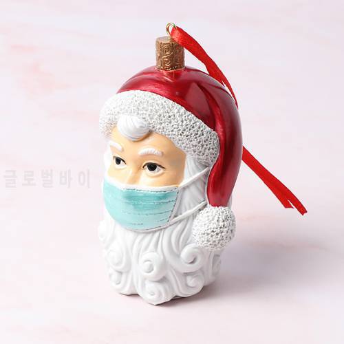 2021 Personalized Christmas Tree Ornaments 3D Santa Claus With Mask Best Wishes Party Decoration Gift For navidad arbol