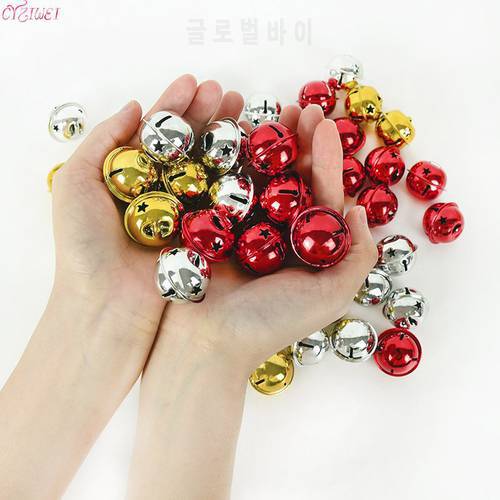 10pc 3cm Gold/Silver/Red Iron Vacuum Plated Five-point Star Christmas Jingle Bells Pendant Handmade Party DIY Crafts Accessories