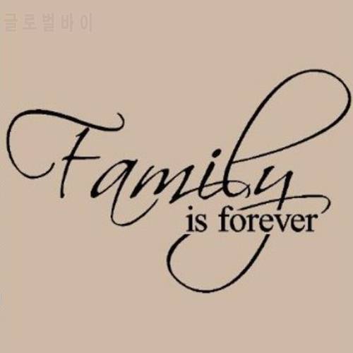 Family is forever Wall Stickers Wall Decals for Kitchen English Letter Words Home Decor Art Decorative PVC Stickers Dining Room