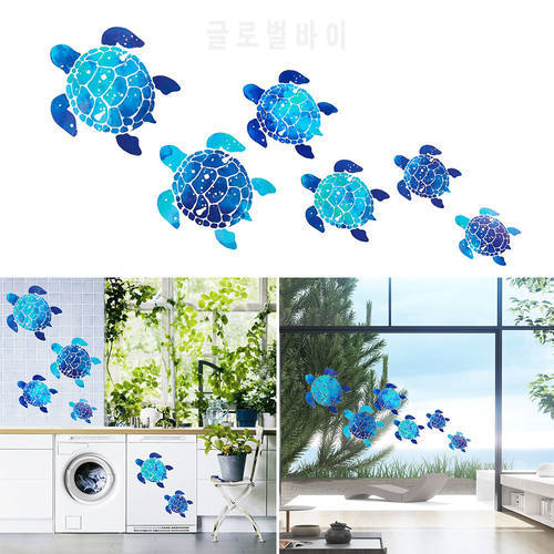 12Pcs/2set Sea Turtle Wall Stickers Vinyl Underwater Ocean Waterproof Wall Decals Home Bedroom Decoration DIY Accessories