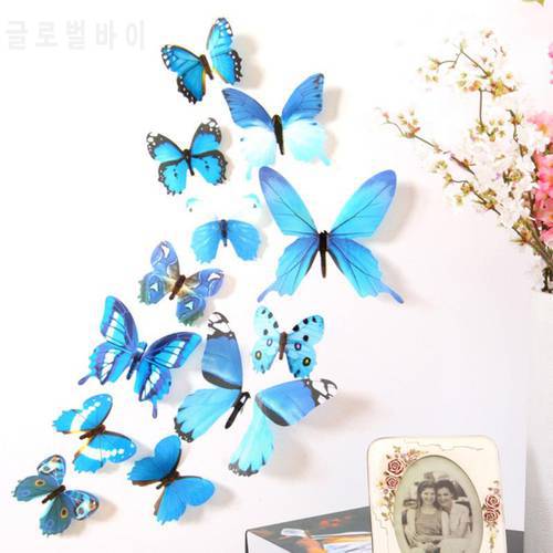 12Pcs/lot 3D Butterflies Wall Sticker Beautiful Butterfly For Room Wall Decor Home Decoration Wall Butterfly Wallpaper