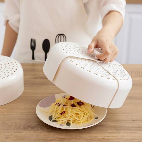 Foldable Microwave Food Cover Plastic Anti-mosquito Breathable Food Cover Safe Vent Kitchen Tools Reusable Leftovers Dust Cover