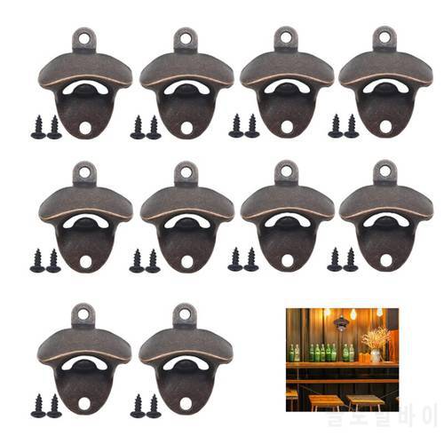 30 20 10 Pack Bottle Opener Wall Mounted Rustic Beer Opener Set Vintage Look with Mounting Screws for Kitchen Cafe Bars