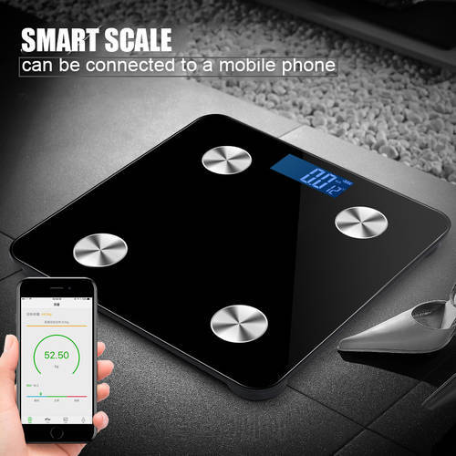 Hot Selling Precision Bathroom Black Scales Smart Electronic BMI Composition Analyzer Bluetooth-compatible Body Fat Scale