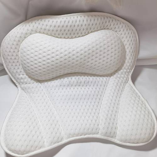 3D Soft White Butterfly Massage Bath Pillow with Suction Cups Spongy SPA Bathtub Cushion Neck Back Comfort Relaxing Tool