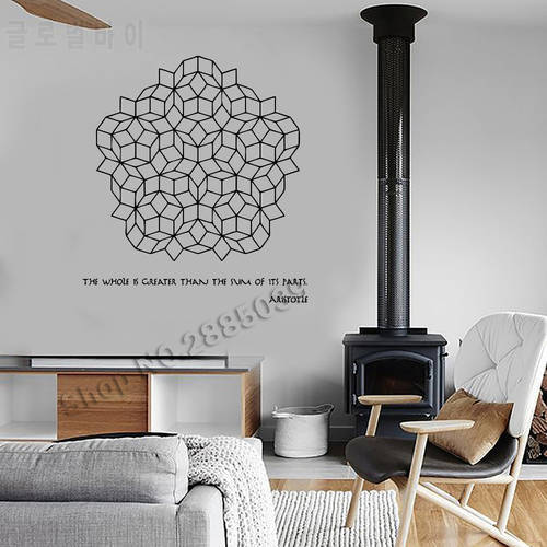 Science Art Aristotle Quote Penrose Tilling Large Wall Decal University Classroom Removable Wall Sticker Living Room Decor LC694