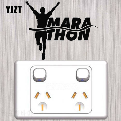 YJZT Marathon Runner Run Athlete Home Decor Switch Sticker Vinyl Wall Decal 8SS-2415