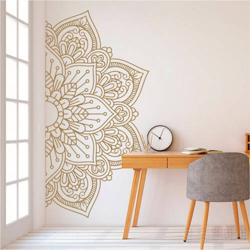 Self adhesive vinyl mandala wall sticker home decoration india wall art decal for living room