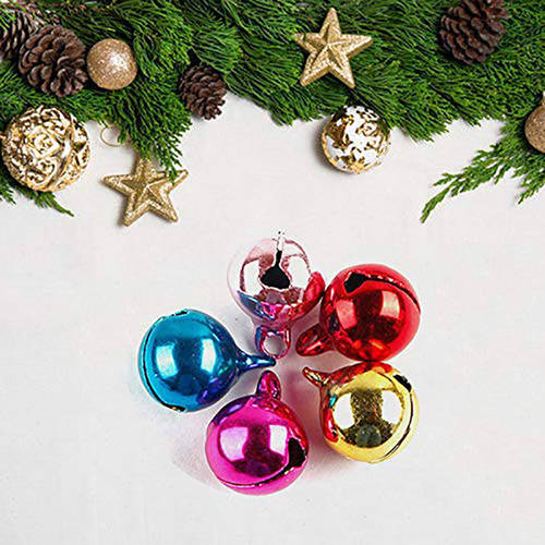50Pcs/set New DIY Christmas Bells Pendants Charms Jingle Iron Colorful Loose Beads Tiny Bells Embellishments