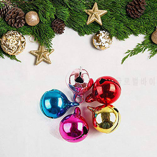 50Pcs/set New DIY Christmas Bells Pendants Charms Jingle Iron Colorful Loose Beads Tiny Bells Hanging Pendant Craft Decor