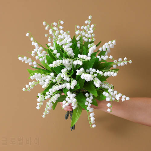 Beautiful Pure White Lily Of The Valley Plastic Artificial Flower Decoration Supplies Home Garden Decoration Wedding Party Gift