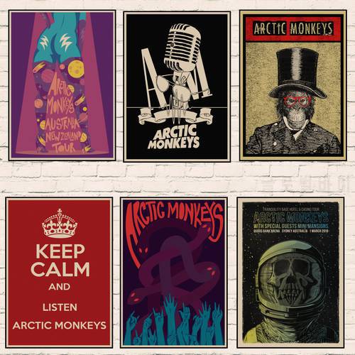 The Arctic Monkeys Band Music Class / Arctic Monkeys rockers retro kraft paper Poster Wall Home Bar Posters Home Decor Gift 01